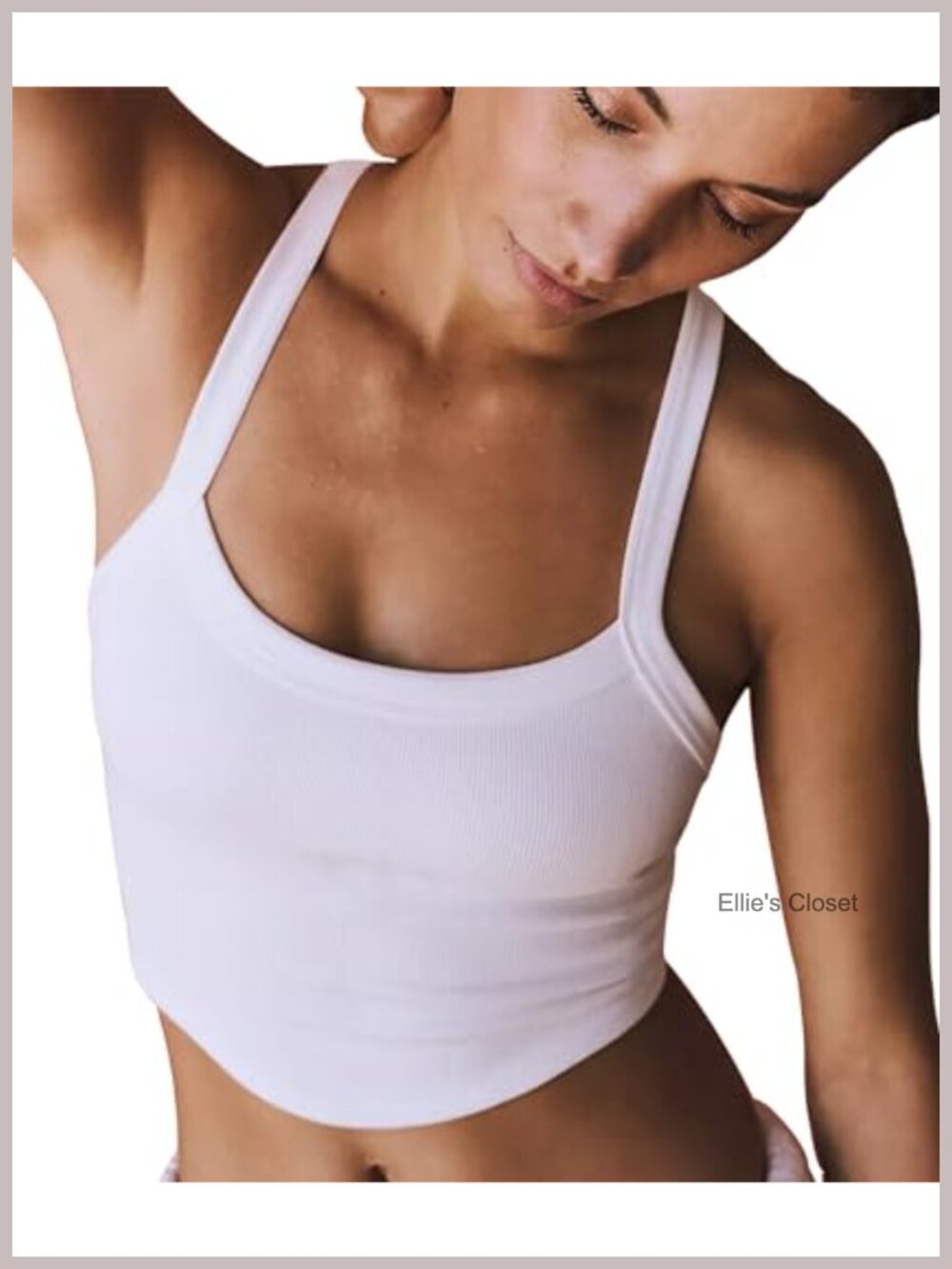 Seamless Ribbed Crop Tank Top for Women Racerback Athletic Workout Top